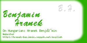 benjamin hranek business card